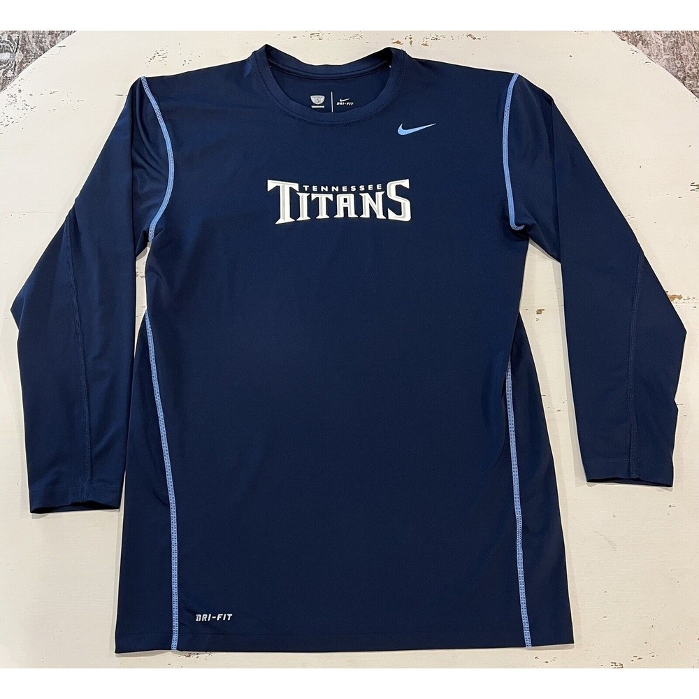 Tennessee Titans NFL Nike Dri-fit Dk Blue Equipment Training Men Long Sleeve 3XL